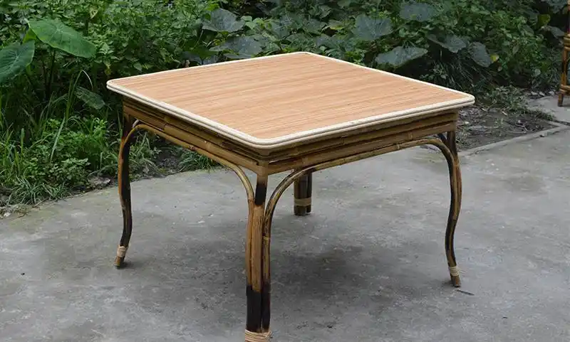 户外竹制桌椅 新中式竹制桌椅户外庭院室内竹桌子竹椅竹编餐桌餐椅方