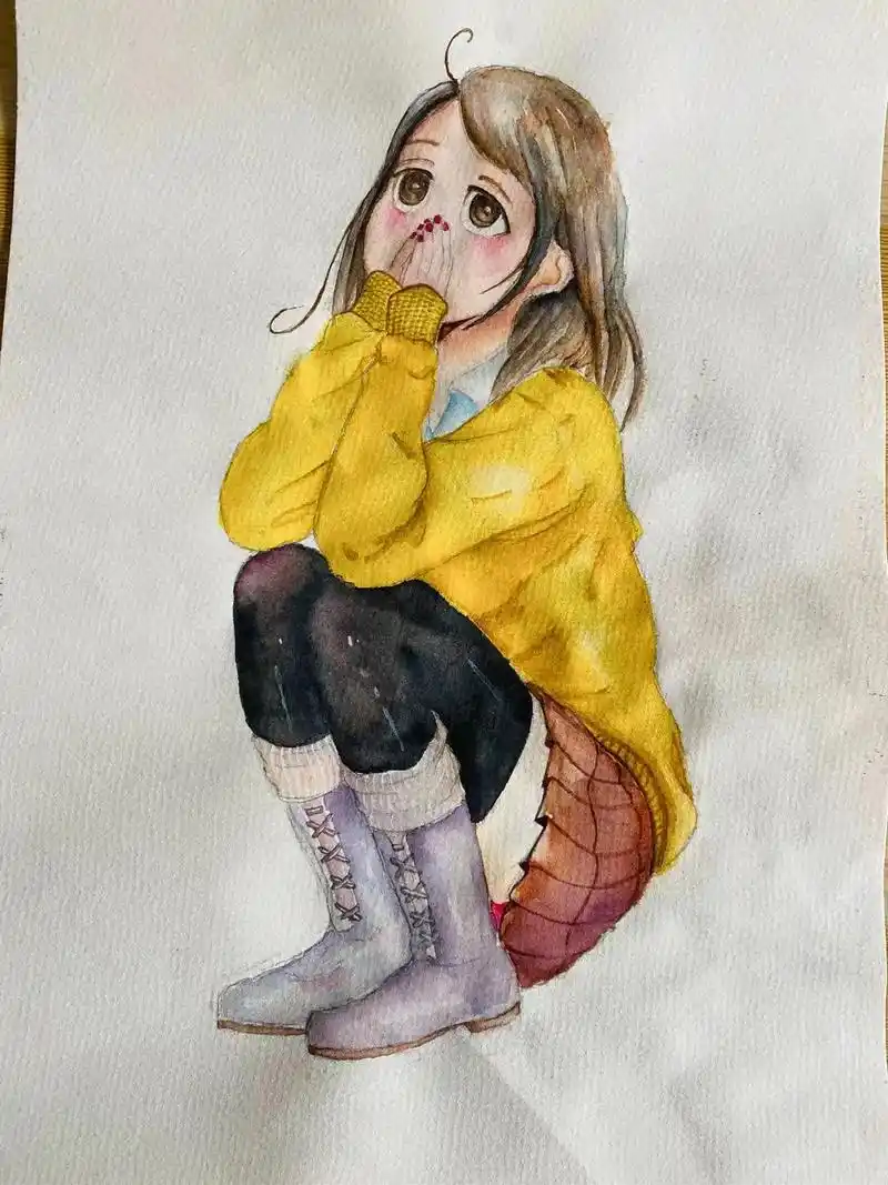 色彩动漫系列课件,水彩萌妹系列课件,想学美术的小朋友可以联系 - 抖