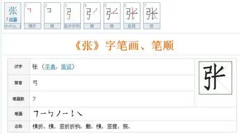 张的笔画顺序张的笔画顺序正确写法