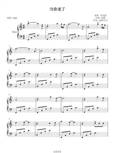 当你老了c调简单好听