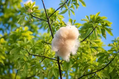 夏天飘落的异木棉花絮