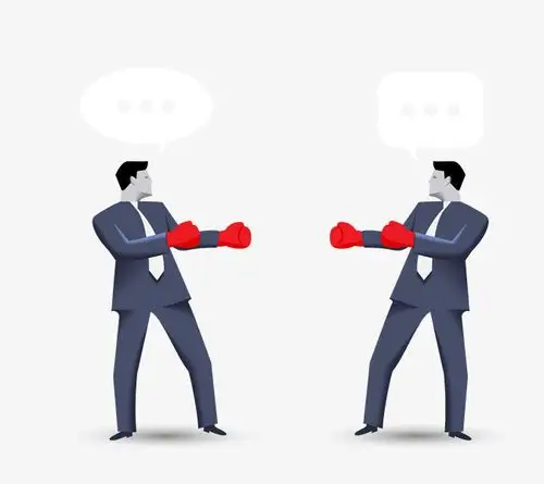 矢量卡通商务拳击对手素材