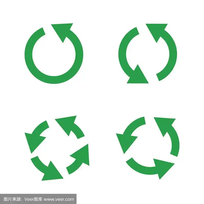 绿色可重复使用箭头图标生态循环或