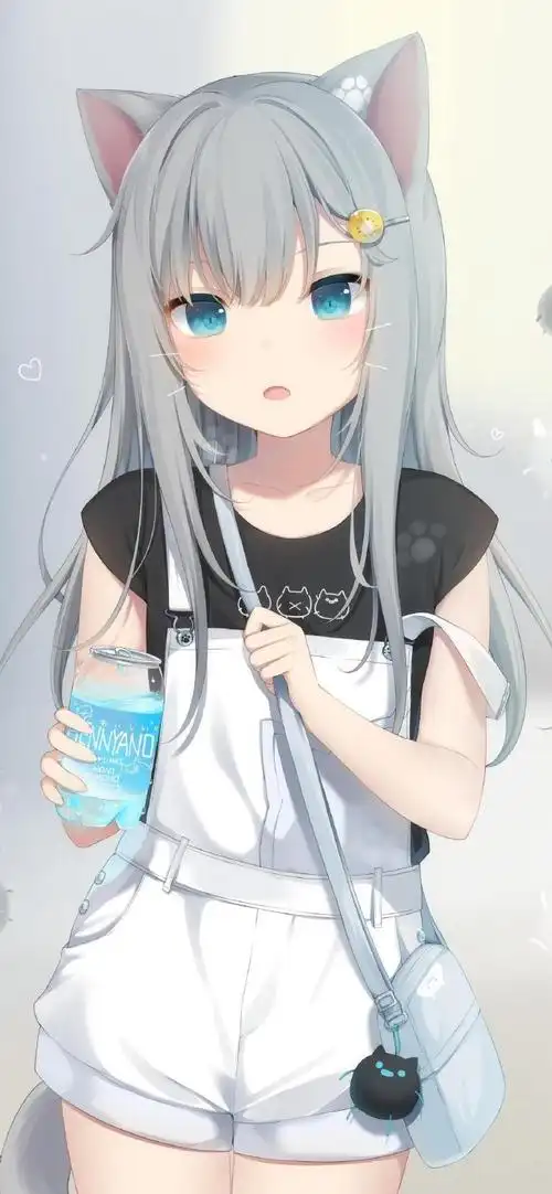 唯美猫耳少女卡通动漫手机壁纸