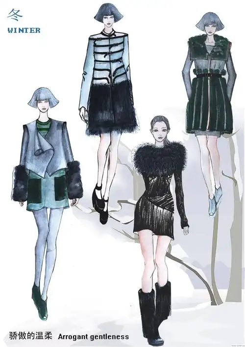 女装手绘系列-女装设计-服装设计