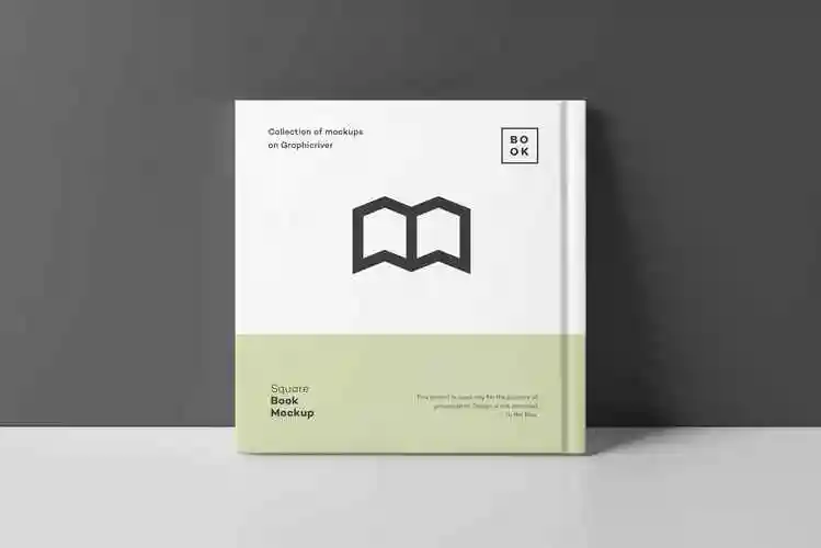 方形精装图书封面内页版式设计预览样机素材squarebookmockup2