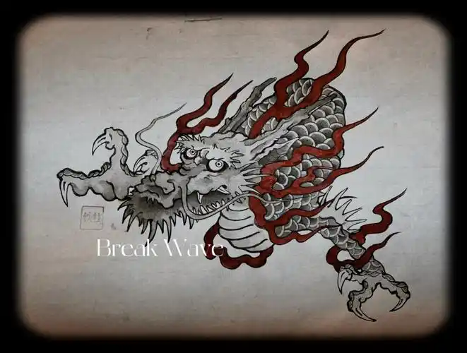 天津纹身|原创日式老传统龙纹身手稿