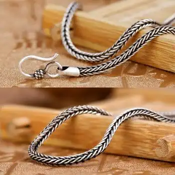 诗筠轻奢银项链男女百搭银链泰银925银项链男女款狐尾肖邦链长款毛衣