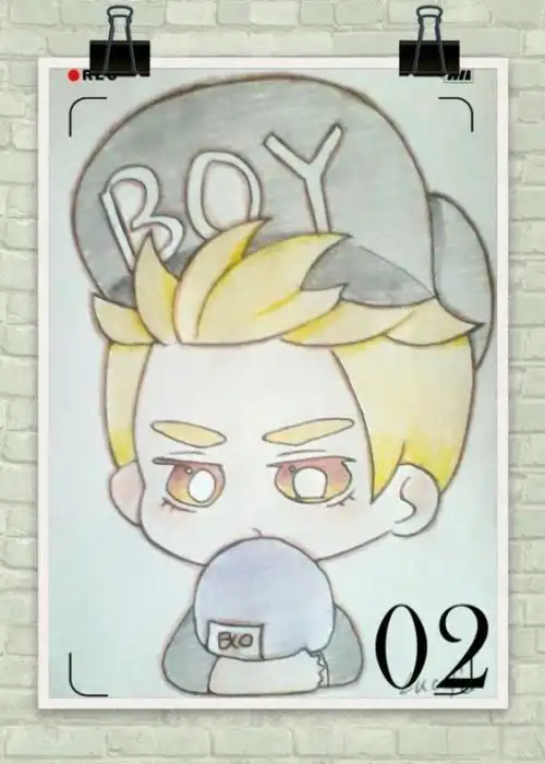 插画 手绘 彩铅 随笔 儿童画 q版吴亦凡