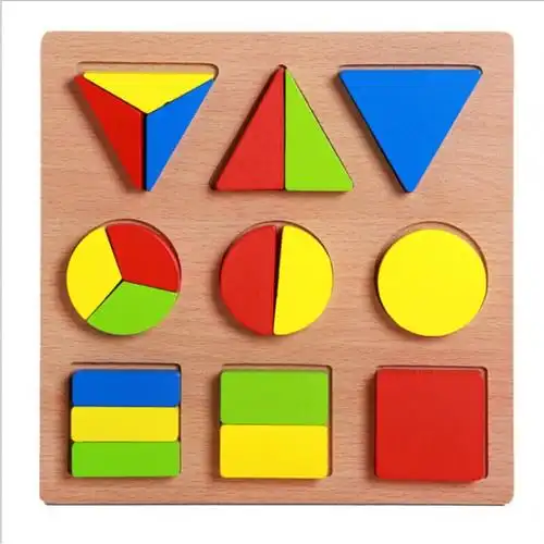 定制几何图形创意拼图小儿配对简单多层拼图片用底板认知板木立体拼