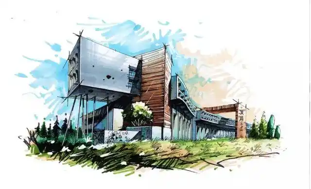 建筑马克笔手绘色彩表达