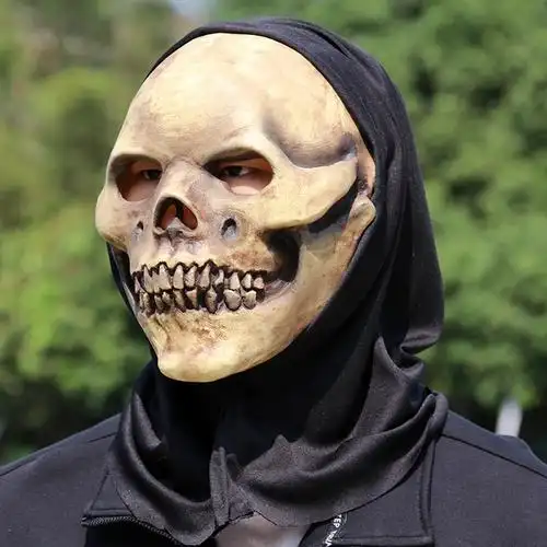 万圣节恐怖骷髅头面具鬼屋密室逃脱吓人头套cosplay场景装扮道具