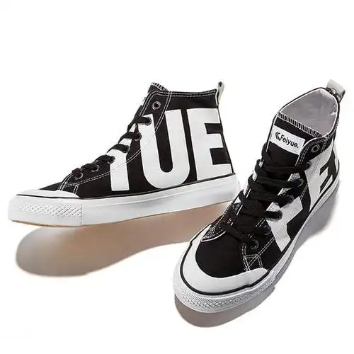 飞跃帆布鞋男高帮潮流字母印花休闲情侣鞋fxy018tc