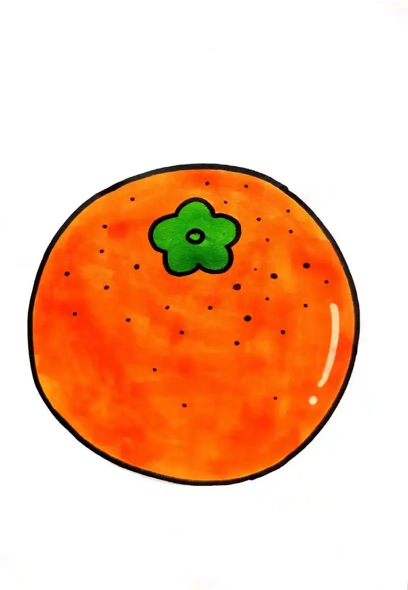 马克笔画水果,橘子简笔画.马克笔画水果,橘子简笔画,简笔几笔 - 抖音