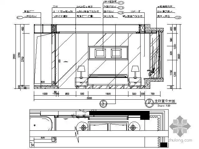 分享主卧室立面图资料下载