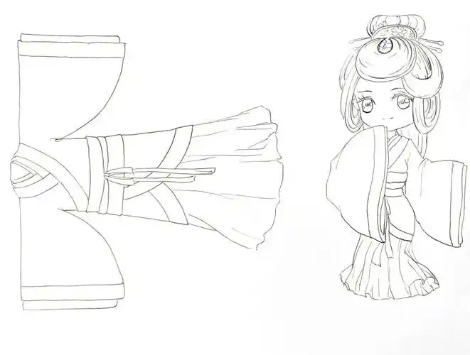 笔是法卡勒二代#汉服美人图鉴  #绘画  #马克笔手绘