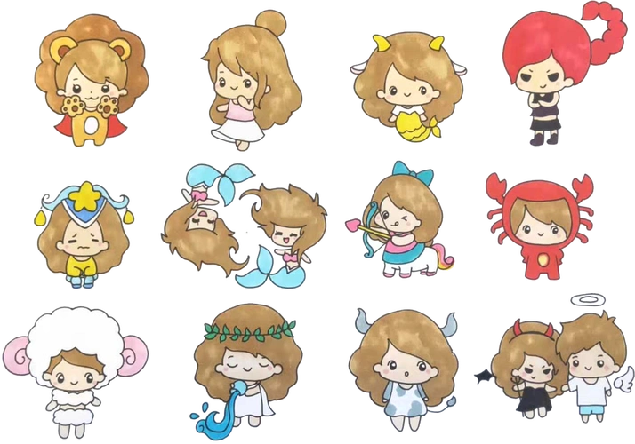 q版十二星座之双鱼座75~十二星座简笔画头像 中十二星座[整合了一下]