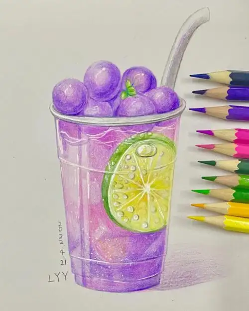 白浪川 #临摹  #绘画  #彩铅手绘  #彩铅  #奶茶  #一起嚯奶茶
