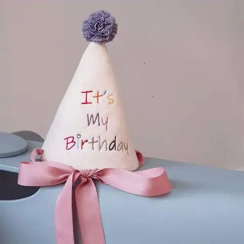 ins北欧风新款生日帽宝宝派对节日生日帽装饰拍照道具宝宝帽子浅咖色