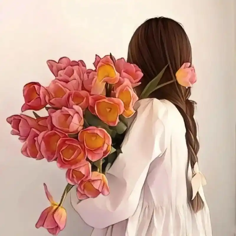 温柔氛围感捧花女生头像   #文案# #情感# #朋友圈文案