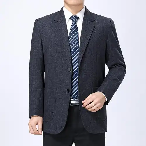 秋装新款中年休闲西装外套男士商务便西单西男中老年西服单件上衣