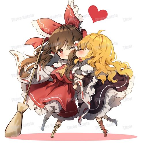 网红二次元东方project可爱卡通q版贴画墙贴门贴车贴通用防水自粘