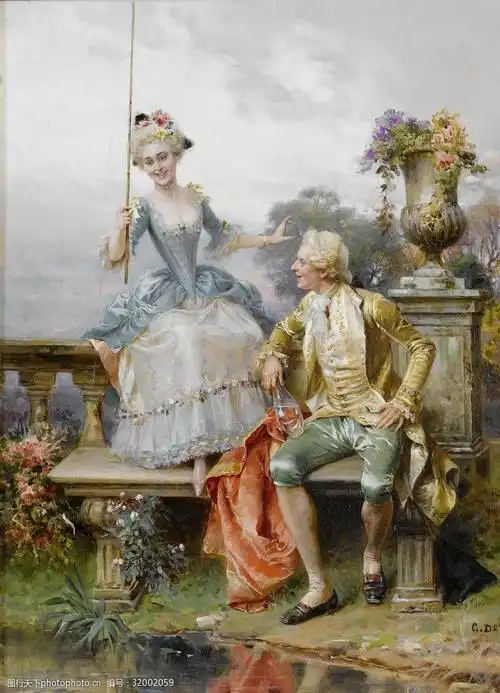 宫廷贵族人物生活场景油画