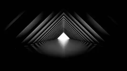 阴森房间阴森的黑色空旷的内部.三维插图,三维渲染.照片