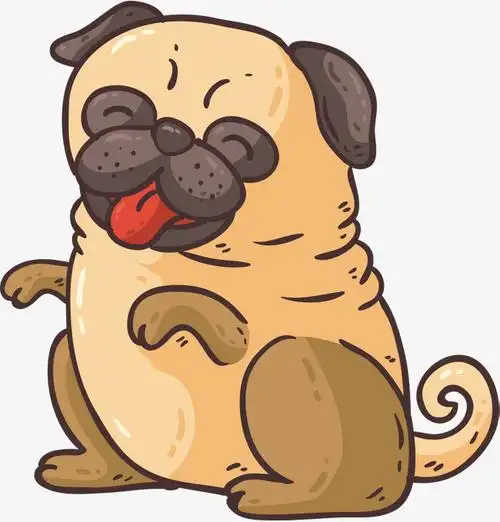 矢量图高兴的哈巴狗