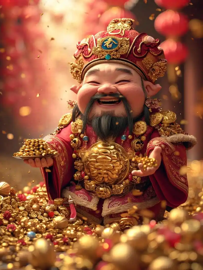 财神爷驾到,八方来财,财源滚滚,福气满满,愿2024年好运连连!