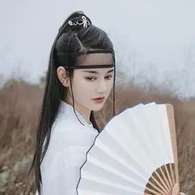 后雨山汉服古风影视剧高马尾假发片抓夹直发捆绑男女侠客帅气cos