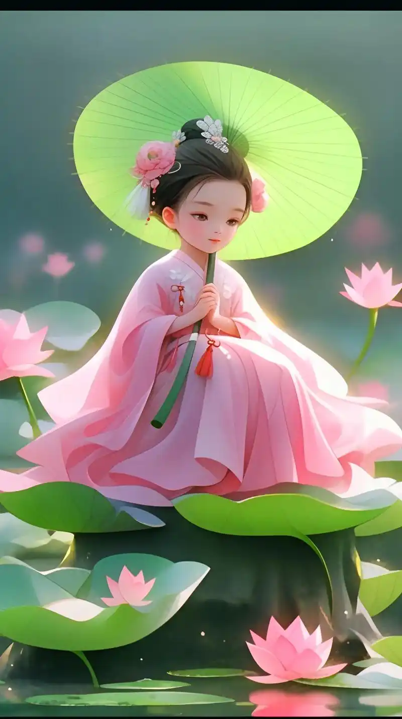 荷花仙童 #古风 #国风古韵 #汉服 #古装 - 抖音