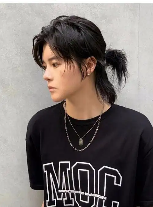 男假发日系帅气武士头夏季透气军训发型狼尾鲻鱼头自然全头套 【狼