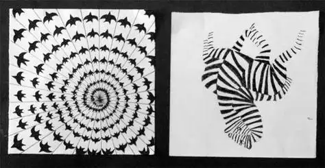 装饰感极强的动物,全身黑白分明,因此熊猫就是画面中的用面表达的部分