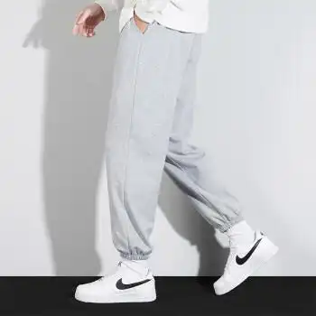 时尚宽松百搭阔腿裤青年运动休闲束脚裤男裤子 hkr-605 灰色(束脚款)