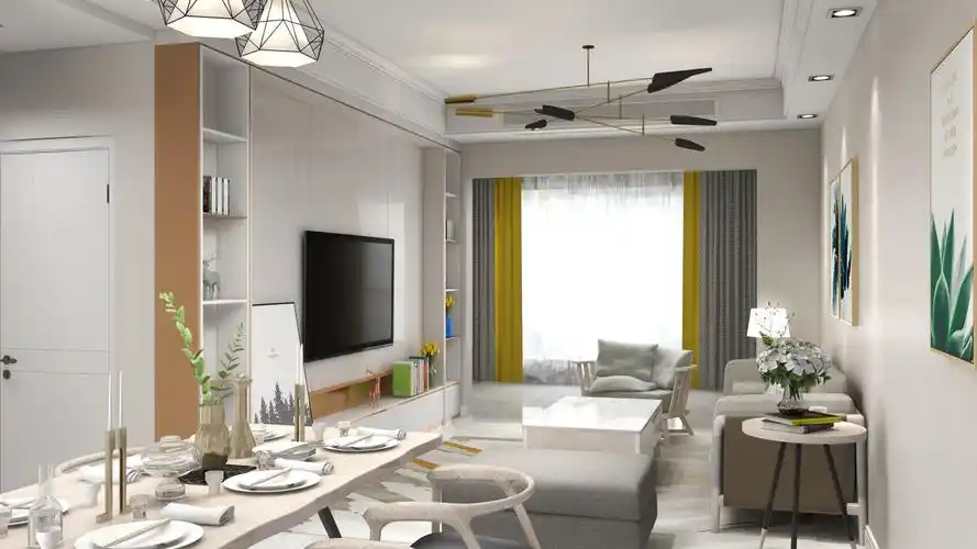 80㎡-100㎡3d全景图-嗨装网装修效果图