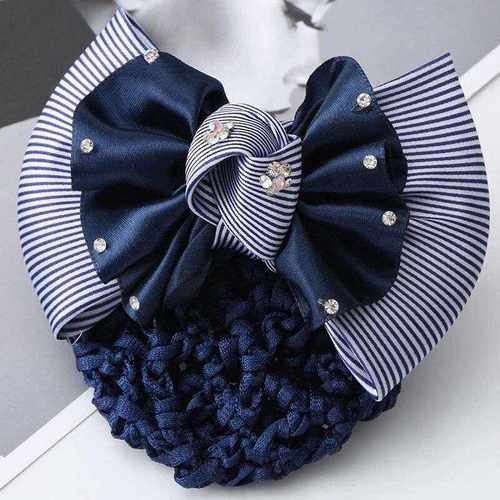 优雅头花女职业盘发皮筋上班餐厅布兜弹力表演师立体头发工作员工