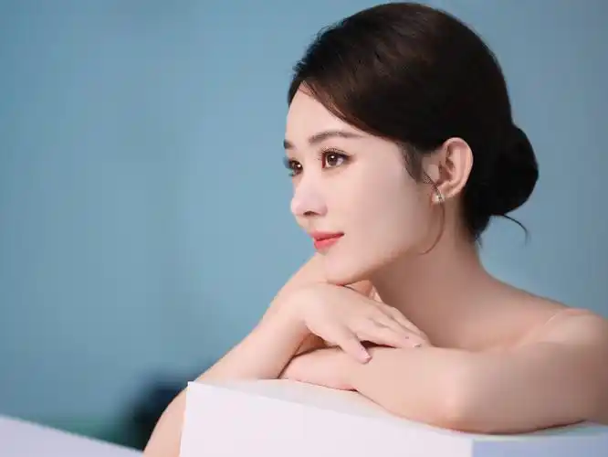 赵丽颖丸子头造型写真温柔端庄