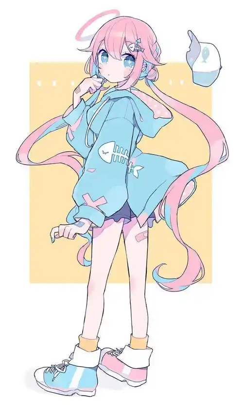 可可爱爱动漫女孩子全身像