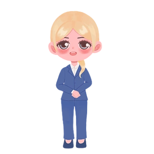 卡通手绘金发女士西装精英