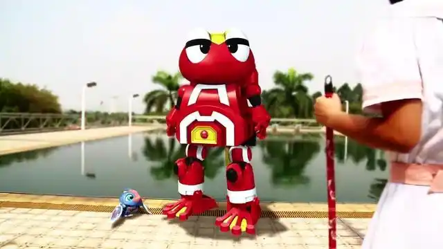 快乐酷宝1:小宝在乐乐一伙人面前变身,海希斯惊讶地看着