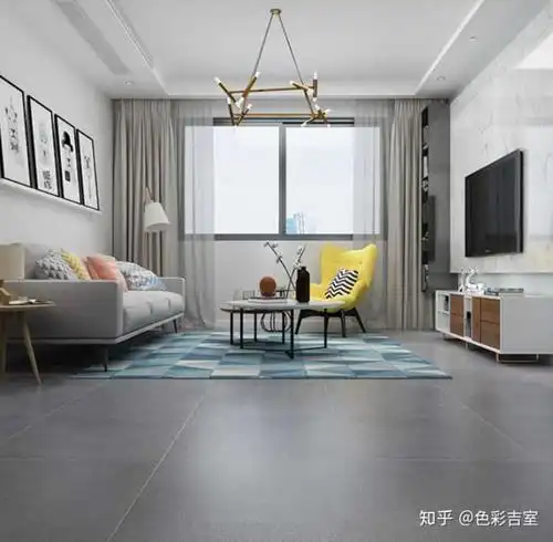 请问,客厅是米色墙壁电视墙是深灰色背景,想换瓷砖的话用哪种瓷砖比较