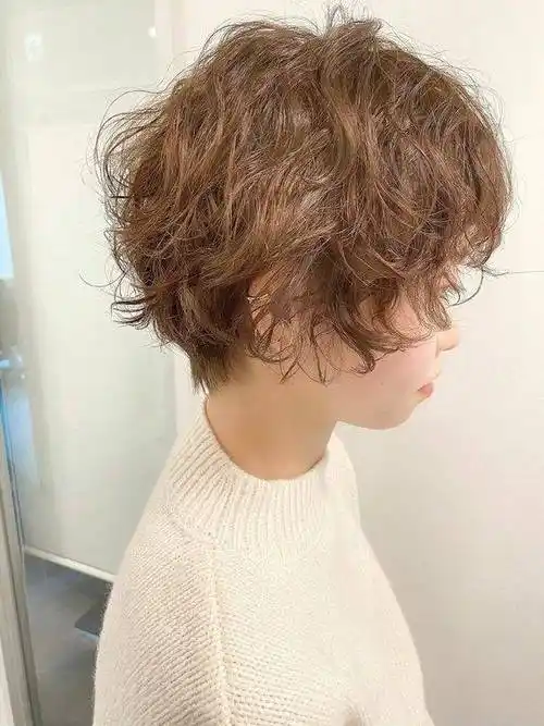 女士短发不论怎么剪,最百变时尚还是纹理烫,蓬松自然不夸张_发型_女性