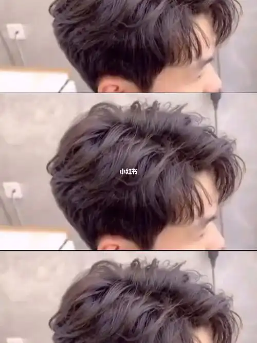 男生发型男士三七发型韩式纹理烫发男士发型