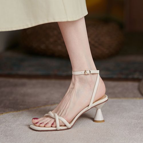 一字带凉鞋女高跟2021年新款