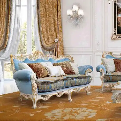 沙发欧式奢华别墅客厅布艺组合法式宫廷贵族实木实木沙发