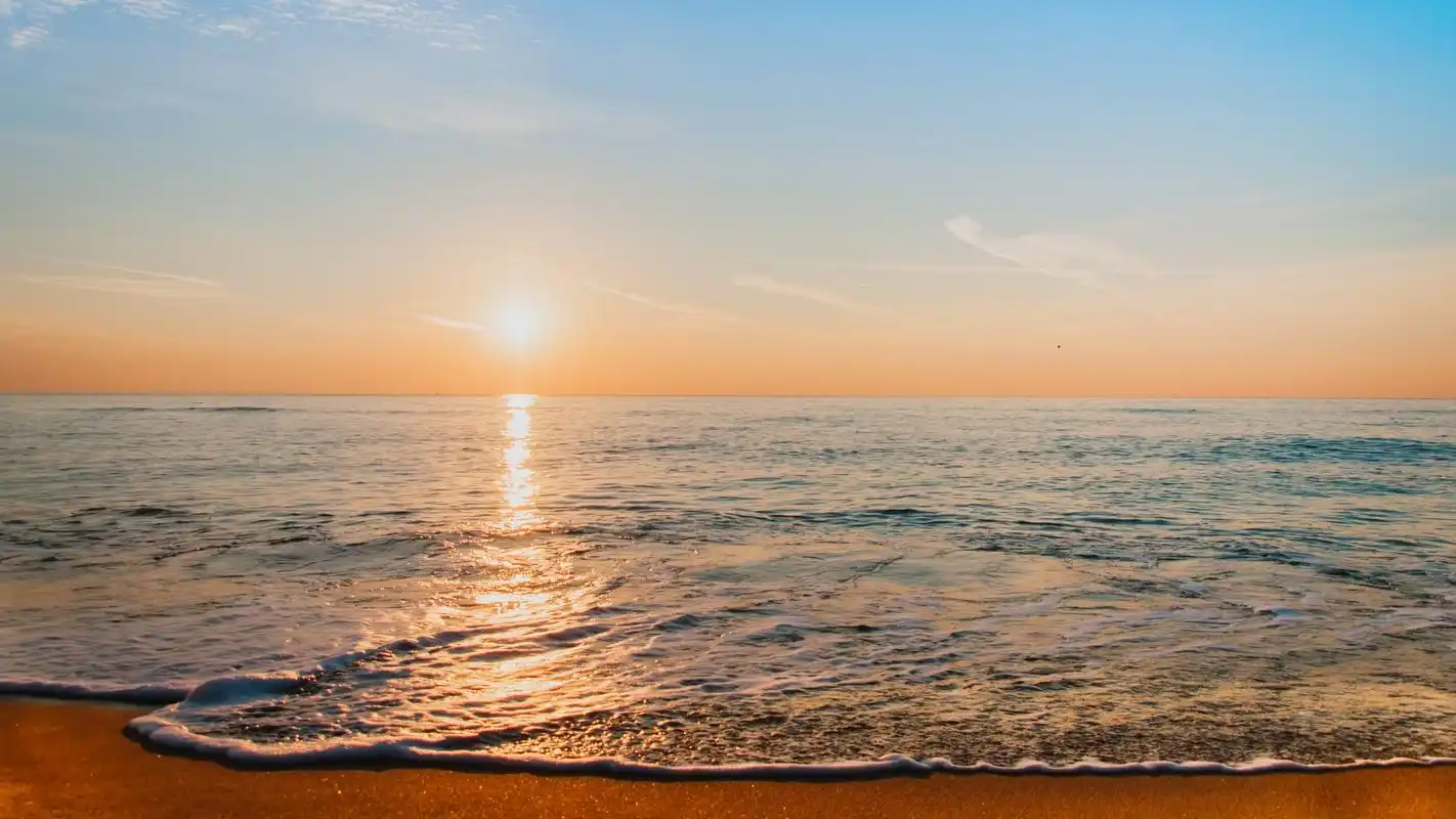 唯美落日海边风景唯美高清桌面壁纸