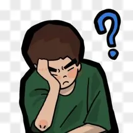 卡通手绘男生思考动脑筋素材