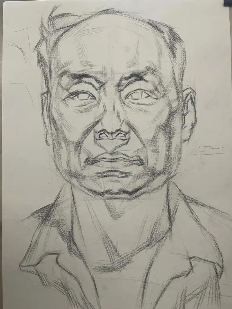 今日课程#画画 #美术生 #素描 #人物肖像  - 抖音