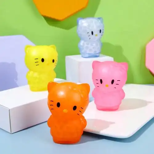 创新半透明猫咪捏捏乐减压玩具整人发泄捏捏乐解压tpr玩具